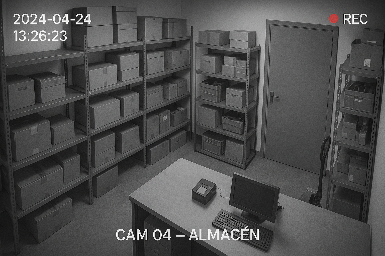 Cámara vigilando el almacén o zona trasera